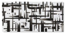 Voor type Confronteren musical Schilderij abstract zwart wit 100 x 50 Artello