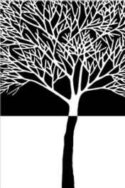 Bewijzen Bourgondië Meander Schilderij zwart wit boom 40x80 Handgeschilderd - Artello